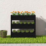 Vidaxx jardinière 112x25x104,5 cm bois de pin massif noir