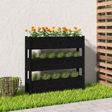 Vidaxx jardinière 112x25x104,5 cm bois de pin massif noir