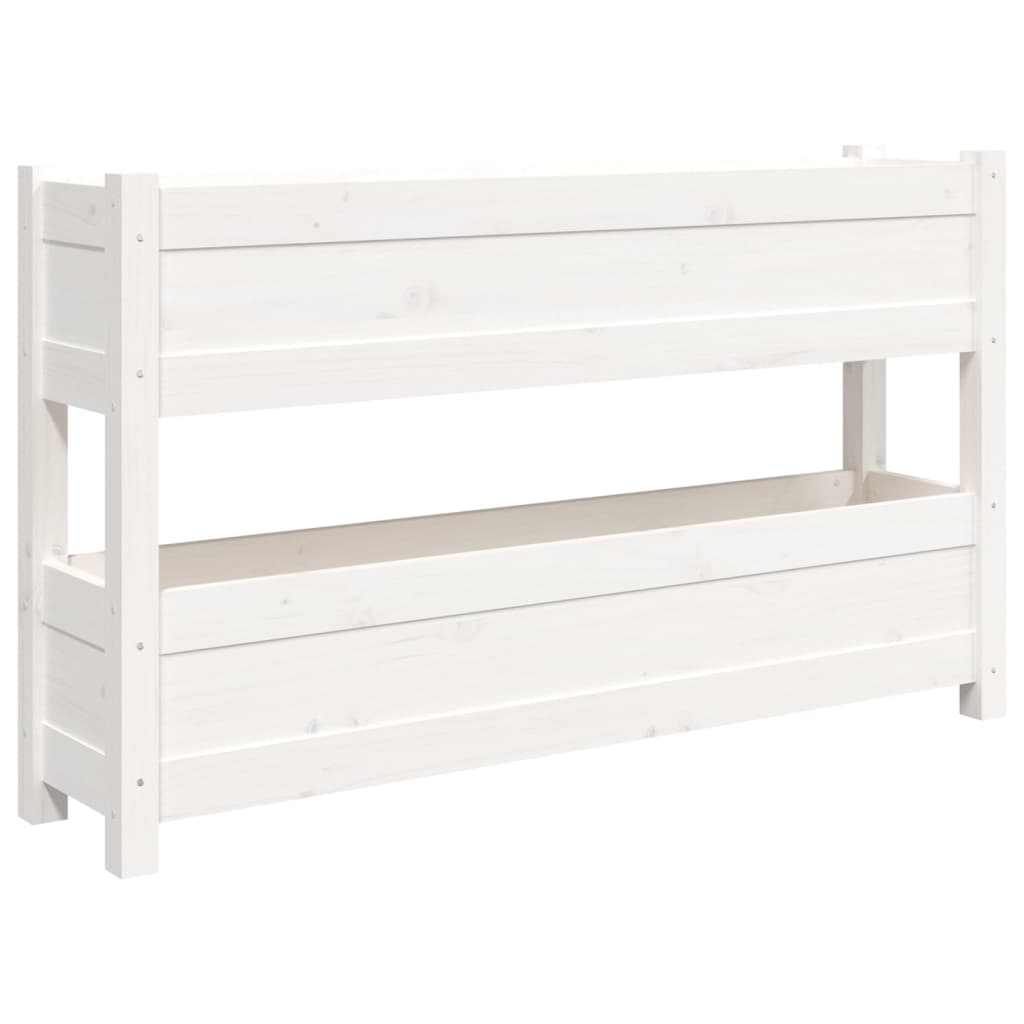 Vidaxx jardinière 112x25x66 cm bois de pin massif blanc
