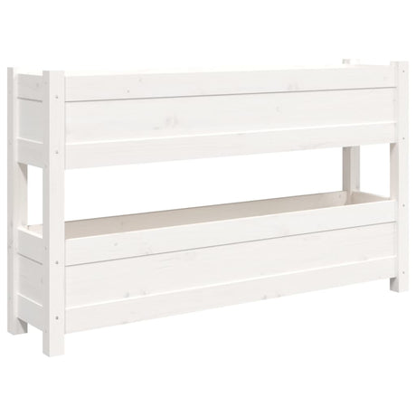 Vidaxx jardinière 112x25x66 cm bois de pin massif blanc