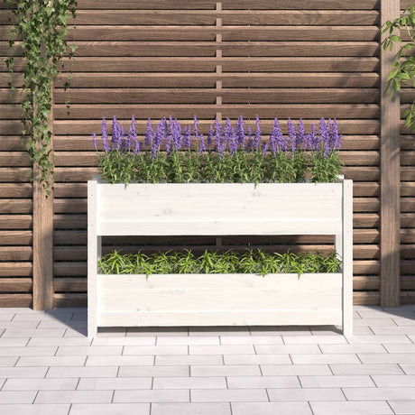 Vidaxx jardinière 112x25x66 cm bois de pin massif blanc
