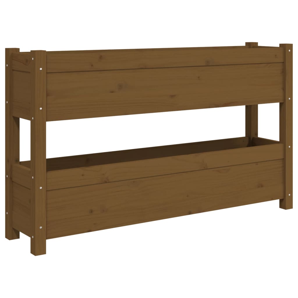 Vidaxx jardinière 112x25x66 cm bois de pin massif marron miel