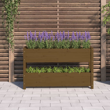 Vidaxx jardinière 112x25x66 cm bois de pin massif marron miel