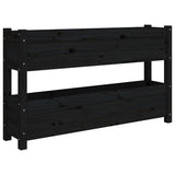 VidaXL Jardinière 112x25x66 cm bois de pin massif noir