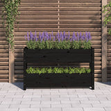 VidaXL Jardinière 112x25x66 cm bois de pin massif noir