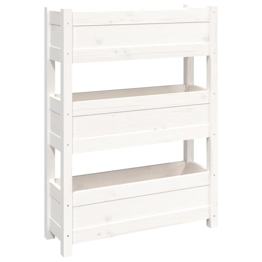 Vidaxx jardinière 77x25x104,5 cm bois de pin massif blanc