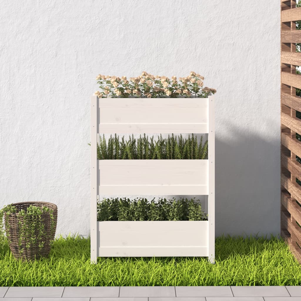 Vidaxx jardinière 77x25x104,5 cm bois de pin massif blanc