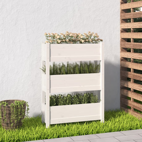 Vidaxx jardinière 77x25x104,5 cm bois de pin massif blanc