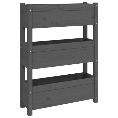 Vidaxx jardinière 77x25x104,5 cm bois de pin massif gris
