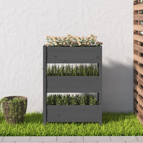 Vidaxx jardinière 77x25x104,5 cm bois de pin massif gris