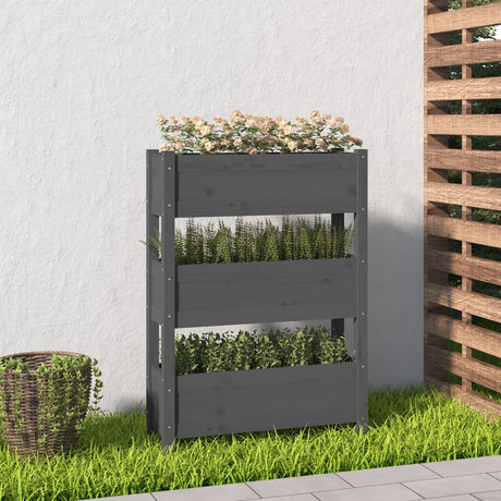 Vidaxx jardinière 77x25x104,5 cm bois de pin massif gris