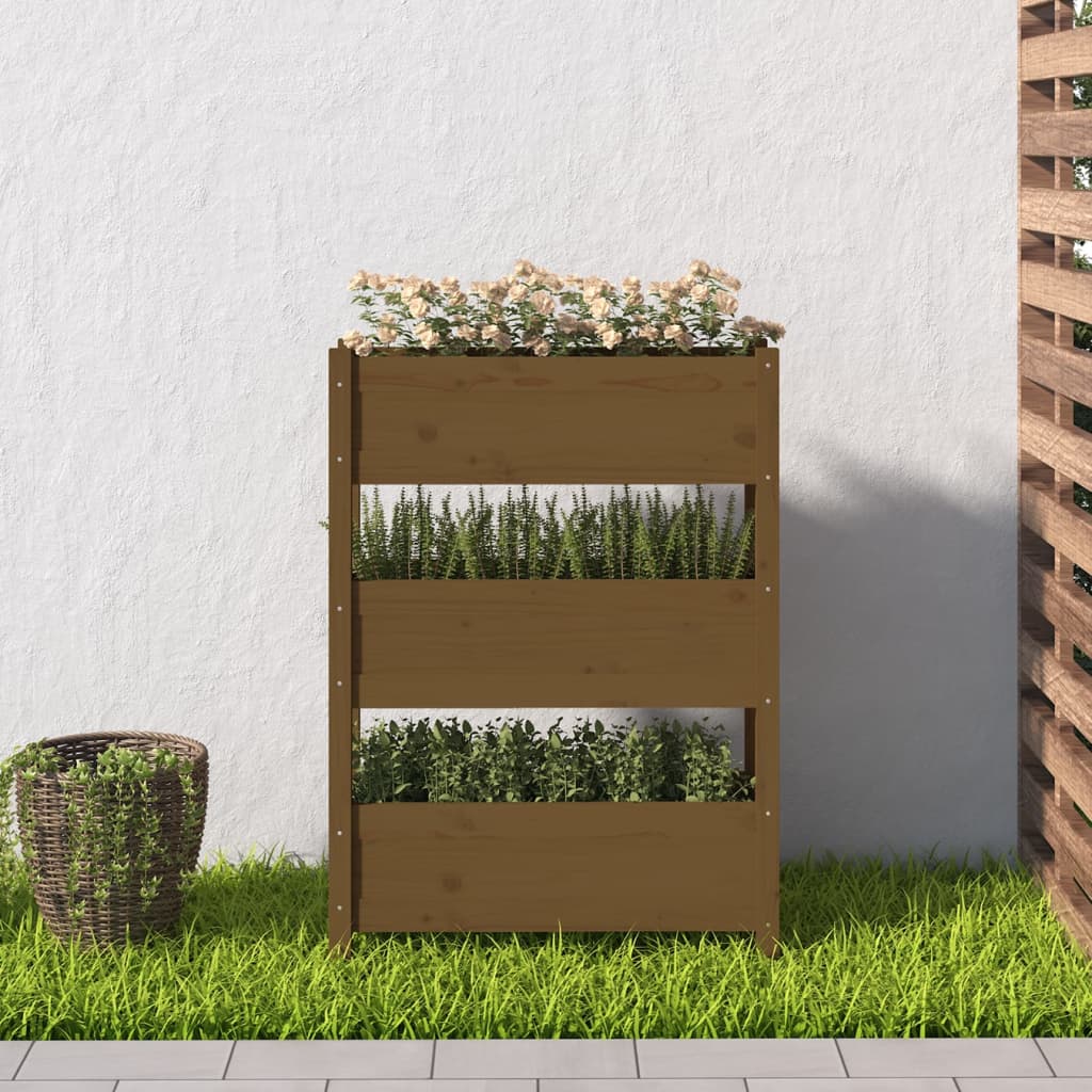 Vidaxx jardinière 77x25x104,5 cm bois de pin massif marron miel