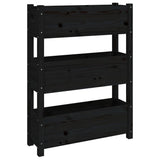 Vidaxx jardinière 77x25x104,5 cm bois de pin massif noir