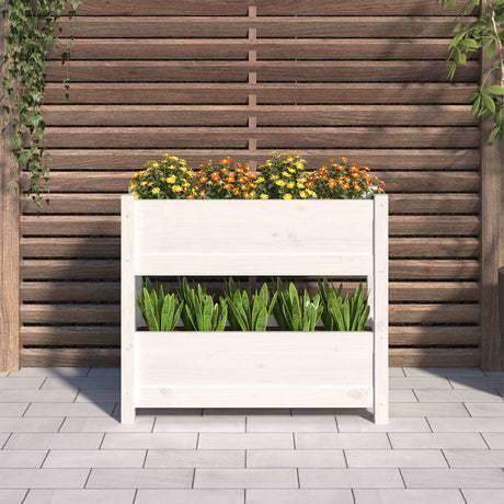 Vidaxx jardinière 77x25x66 cm bois de pin massif blanc