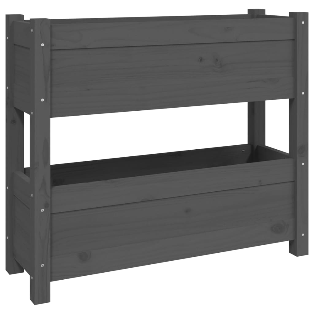 Vidaxx jardinière 77x25x66 cm bois de pin massif gris