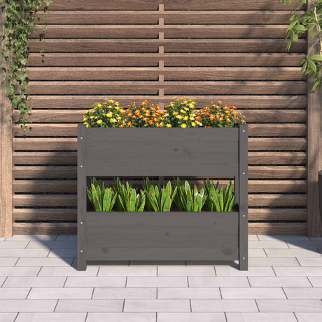 Vidaxx jardinière 77x25x66 cm bois de pin massif gris