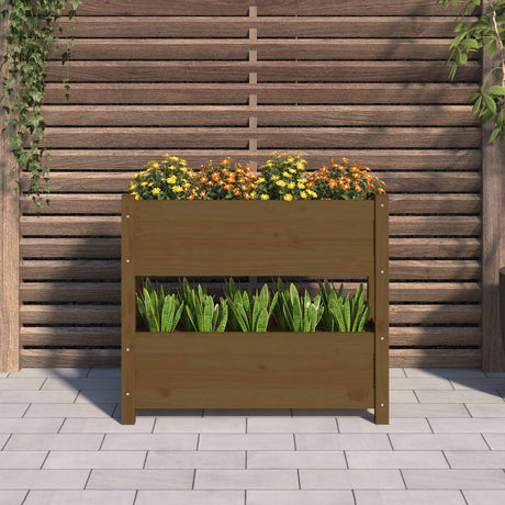 Vidaxx jardinière 77x25x66 cm bois de pin massif marron miel