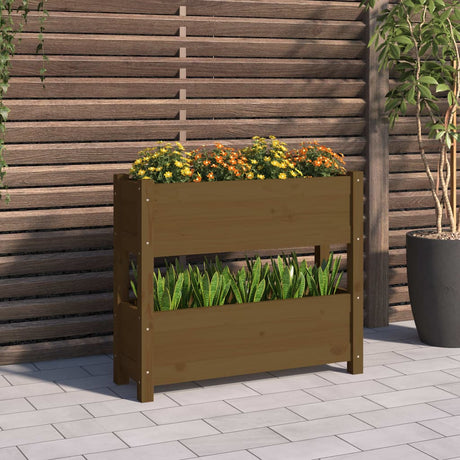 Vidaxx jardinière 77x25x66 cm bois de pin massif marron miel
