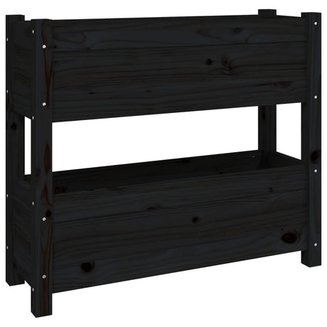 Vidaxx jardinière 77x25x66 cm bois de pin massif noir