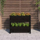Vidaxx jardinière 77x25x66 cm bois de pin massif noir