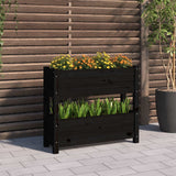 Vidaxx jardinière 77x25x66 cm bois de pin massif noir