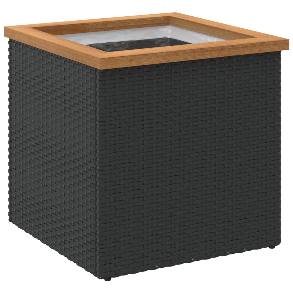 VidaXL Jardinière 40x40x40 cm poly rotin noir