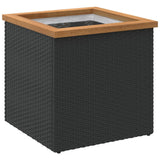 VidaXL Jardinière 40x40x40 cm poly rotin noir