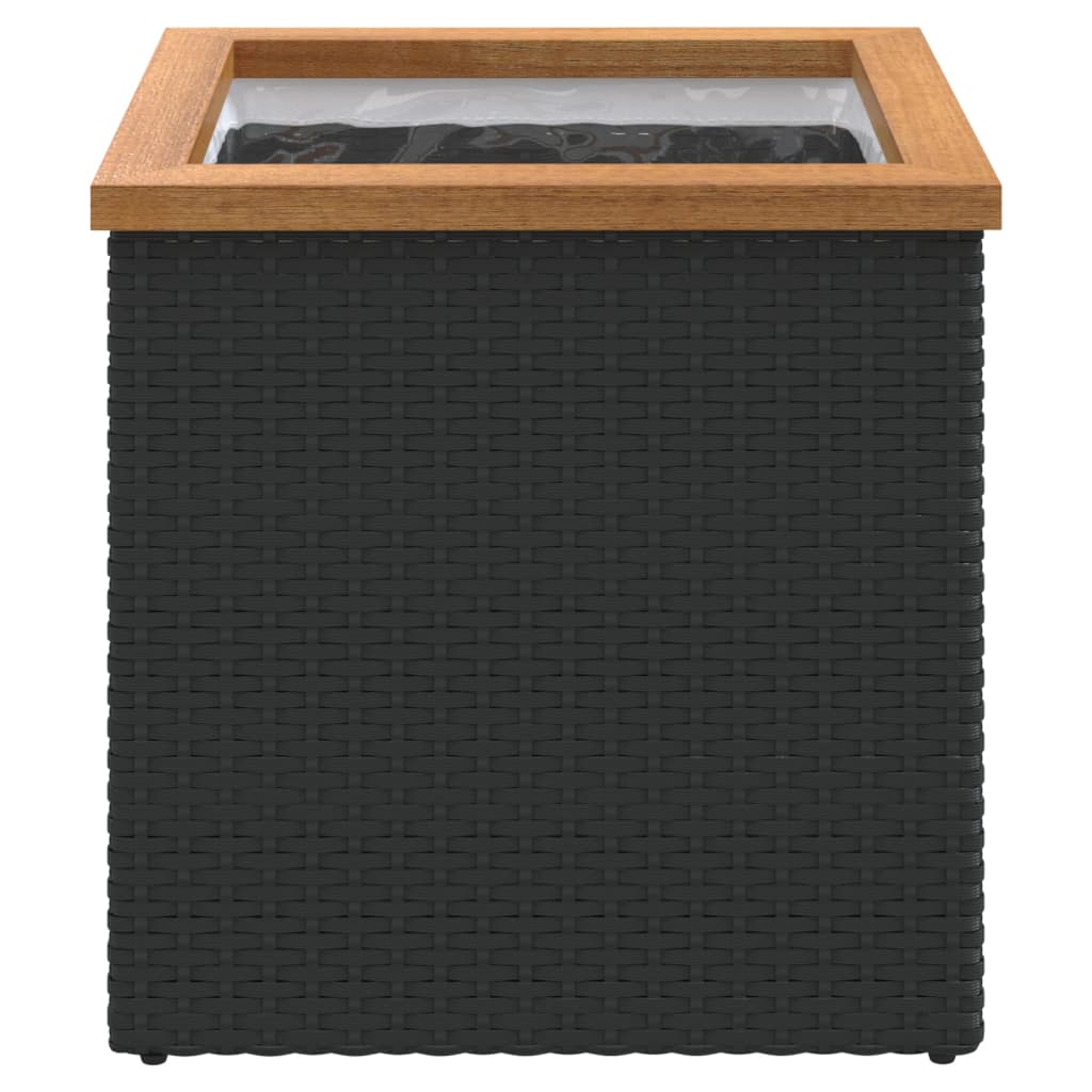 VidaXL Jardinière 40x40x40 cm poly rotin noir