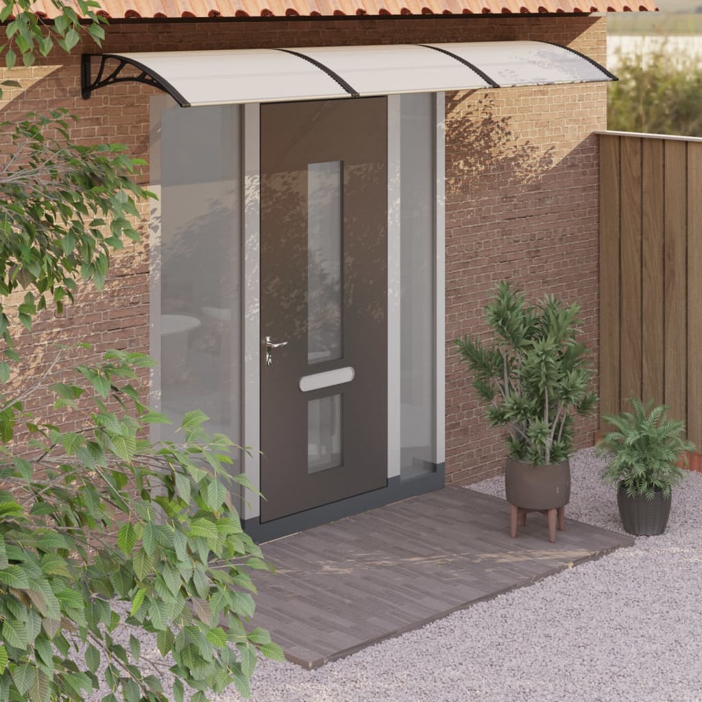 Vidaxl Door Canopy 300x75 cm de policarbonato negro y transparente