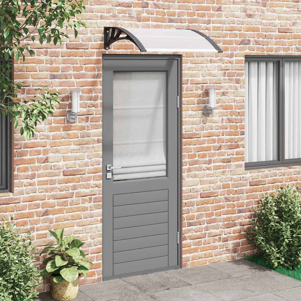 Vidaxx auvent de porte 80x75 cm polycarbonate noir et transparent
