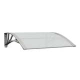 Vidaxx auvent de porte gris et transparent 80x75 cm polycarbonate