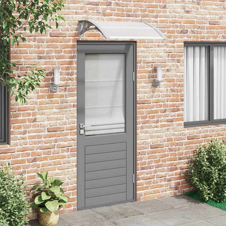 Vidaxx auvent de porte gris et transparent 80x75 cm polycarbonate