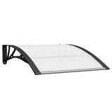 Vidaxx auvent de porte 100x75 cm polycarbonate noir et transparent