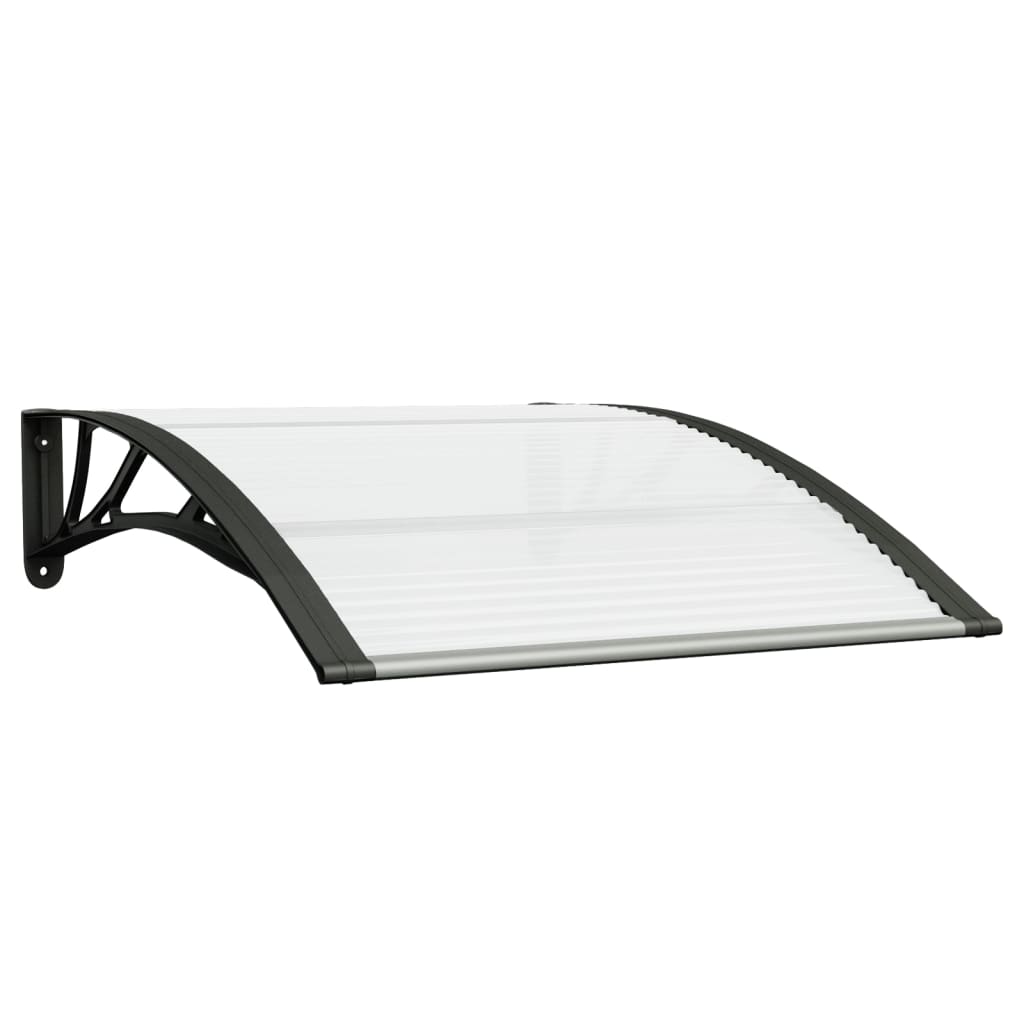 Vidaxl Porte auvent 100x75 cm Polycarbonate noir et transparent