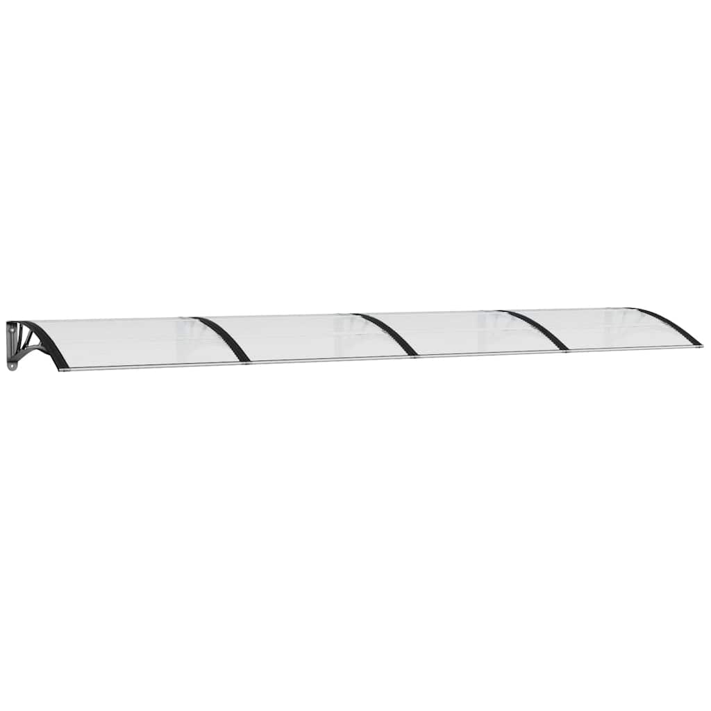 Auvent de porte Vidaxx 350x75 cm polycarbonate noir et transparent