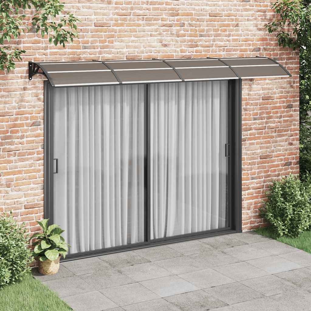 Auvent de porte Vidaxx 350x75 cm polycarbonate noir et transparent