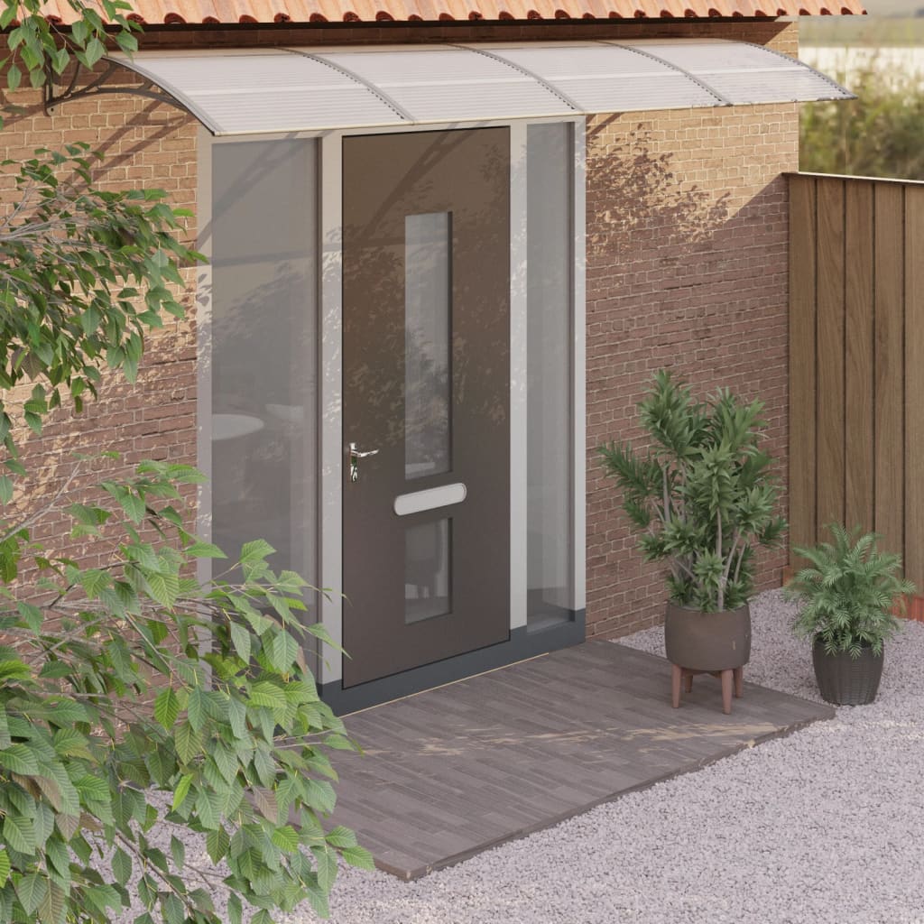 Vidaxl Door auvent 350x75 cm en polycarbonate gris et transparent