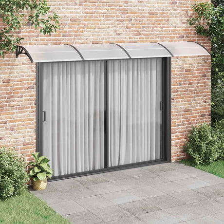 Auvent de porte Vidaxx 400x75 cm polycarbonate noir et transparent