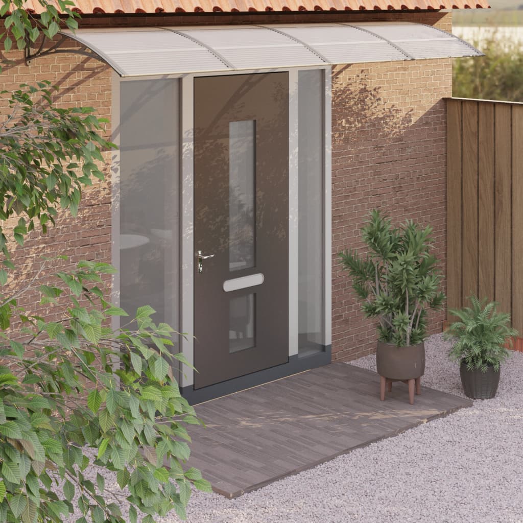 Vidaxl Porte auvent 400x100 cm Polycarbonate gris