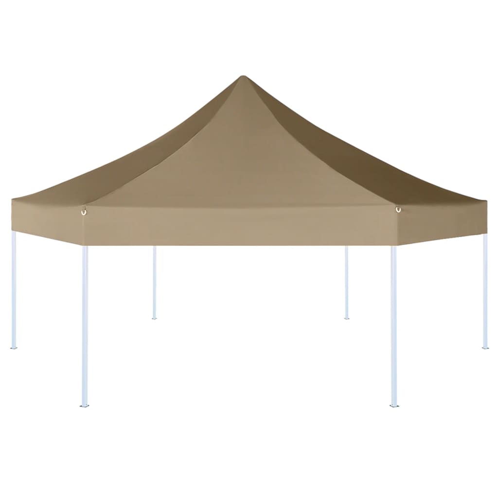 Vidaxl PartyTent sammenleggbar sekskantet 3,6x3,1 m taupe 220 g m²