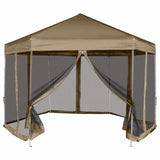Tente de fête Vidaxx avec parois hexagonales 3,6x3,1 m taupe 220 g m²