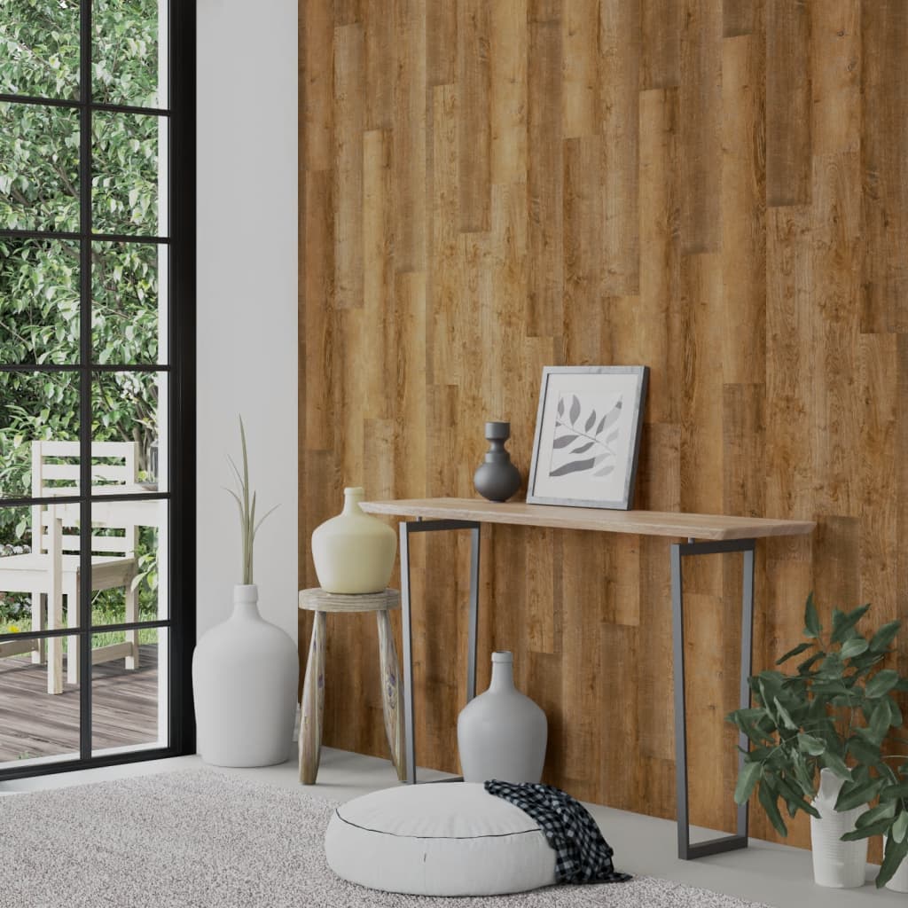 Paneles de pared Vidaxl Look de madera 2.06 m² PVC Brown