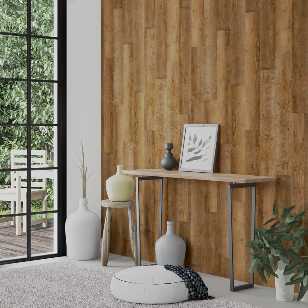 Vidaxx panneaux muraux aspect bois 2,06 m² PVC marron