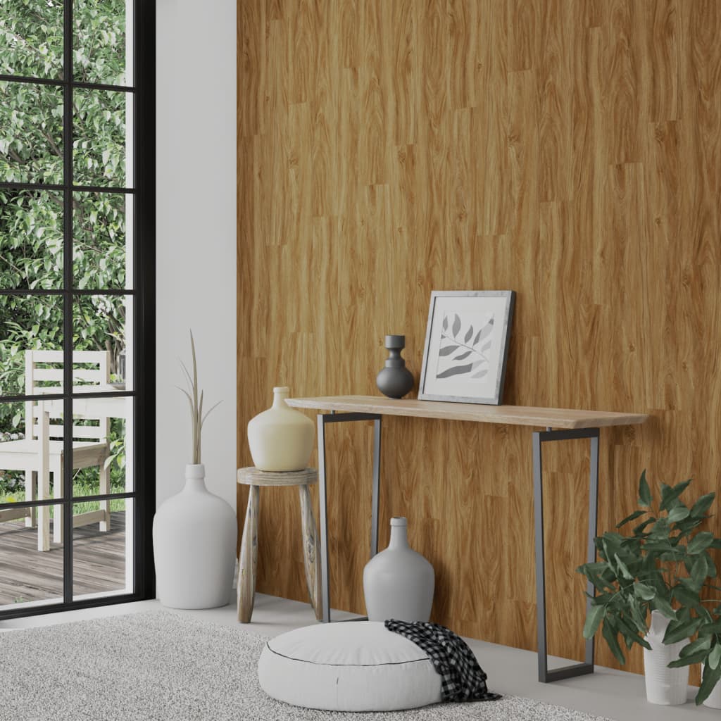 Paneles de pared Vidaxl Look de madera 2.06 m² PVC Brown