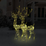 VidaXL décorations de Noël renne 2 pcs 120 cm acrylique blanc chaud