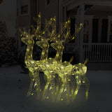VidaXL décorations de Noël renne 3 pcs 120 cm acrylique blanc chaud