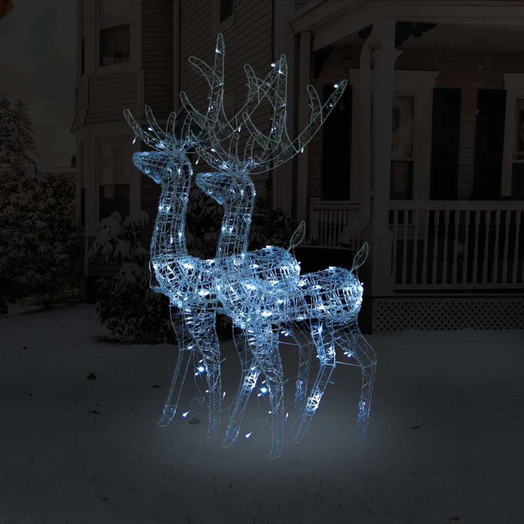 VidaXL décorations de Noël renne 2 pcs 120 cm acrylique blanc froid