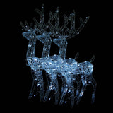 VidaXL décorations de Noël rennes 3 pcs 120 cm acrylique blanc froid