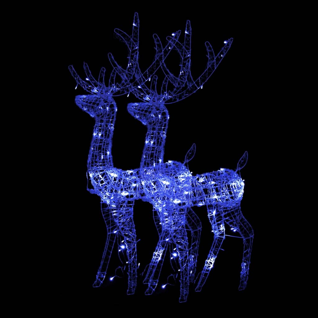 VidaXL décorations de Noël renne 2 pcs 120 cm acrylique bleu