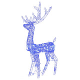 VidaXL décorations de Noël renne 2 pcs 120 cm acrylique bleu